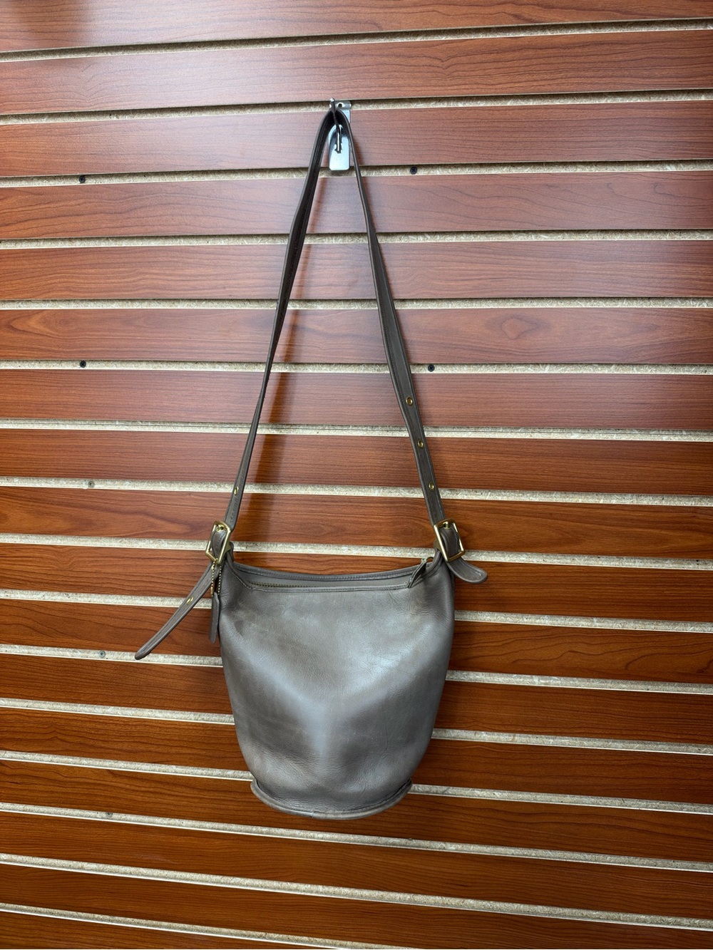Vintage Coach Grey Leather Helen's Legacy Bucket Bag Crossbody 9953